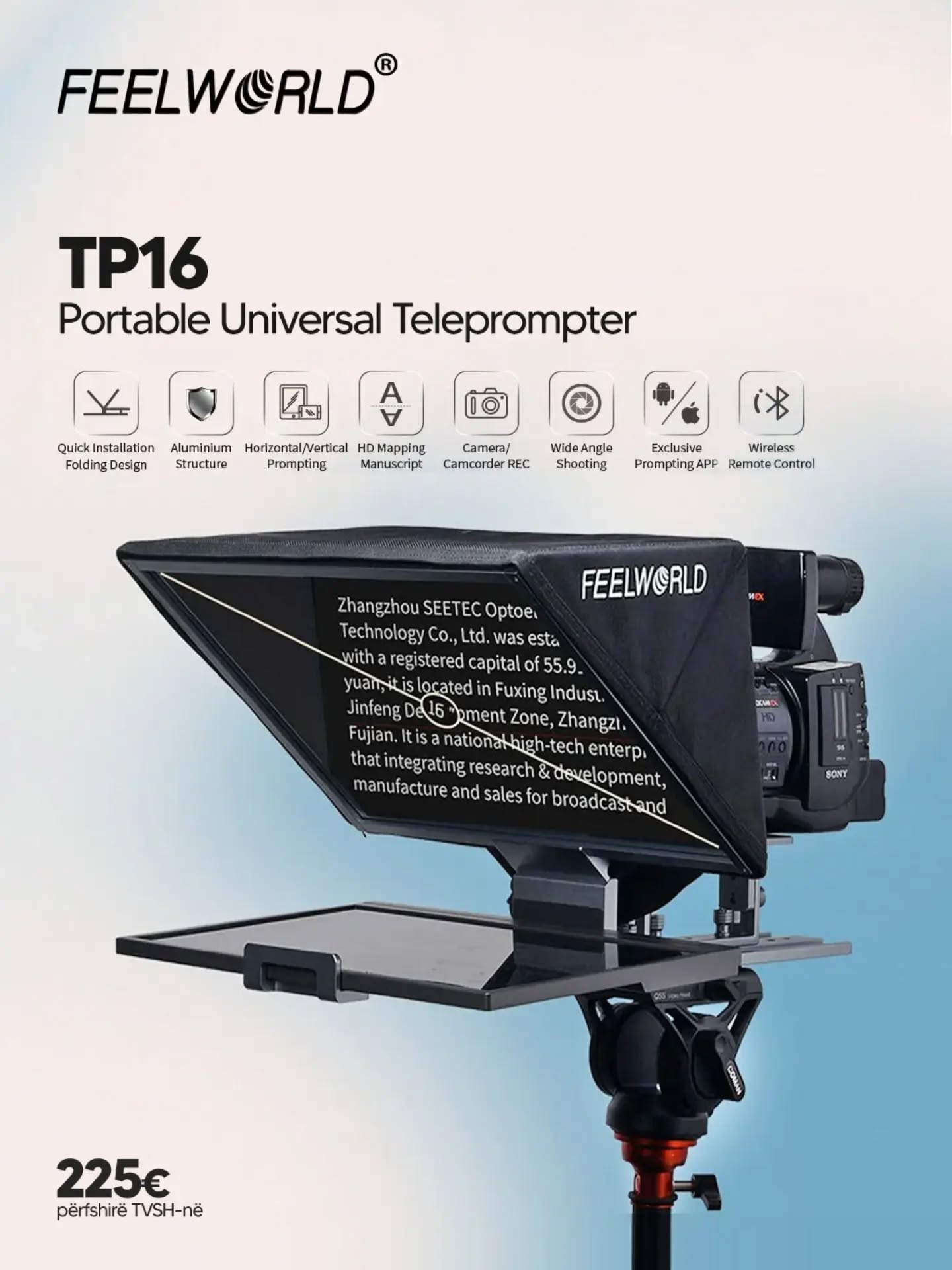 Feelworld TP16 teleprompter portativ