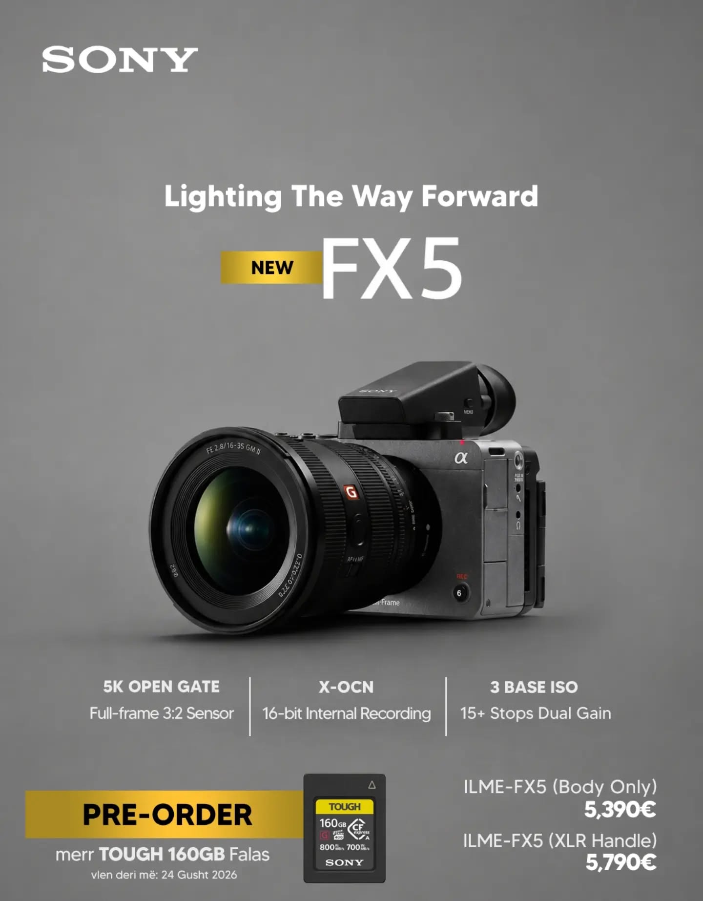 Sony FX5 me objektiv FE 16-35 mm